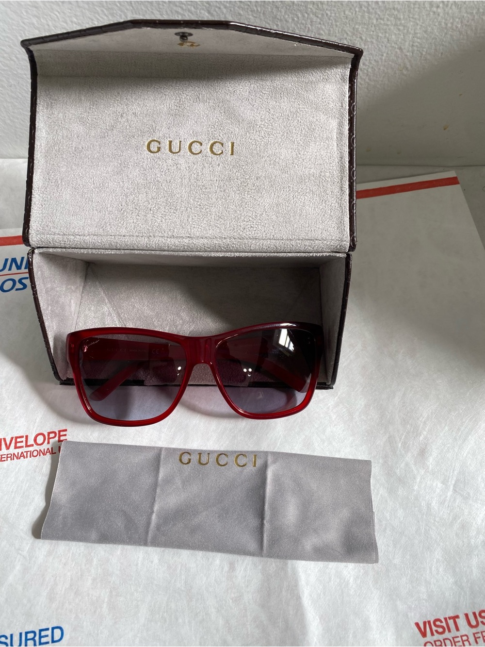 Gucci GG 3579/S L53YE 58•14 135 Women's Red & Blue Square Sunglasses.